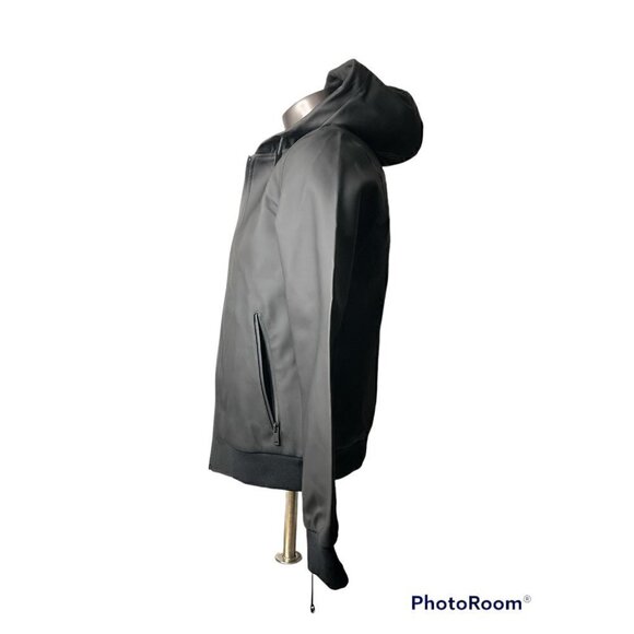 UGG Men’s Diego Rain Rubberized Bomber Jacket Black NWT - Picture 6 of 7